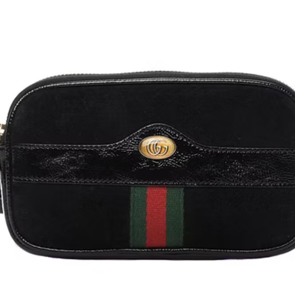 Gucci Black Suede Mini Ophidia Belt Bag